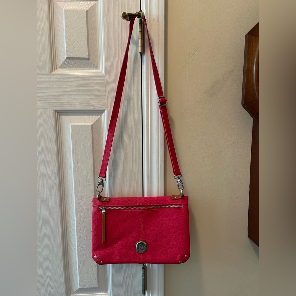 Joy Mangano Pink FoldOver Crossbody Bag RFID
